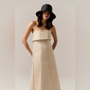 NWT Never worn Zara tan khaki Strapless Dress